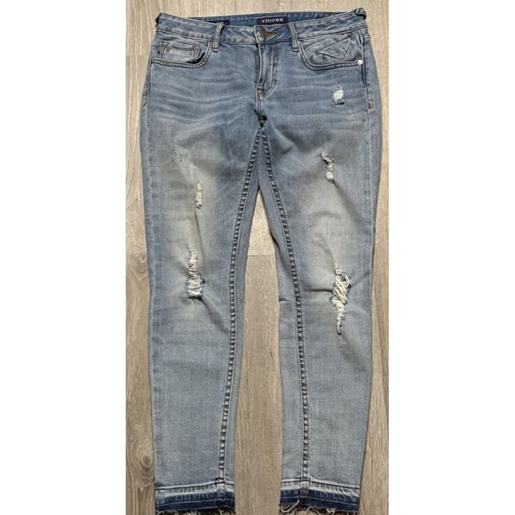 Women’s Vigoss The Jagger Skinny Jeans Destroyed Light Wash W27 L26 - Picture 1 of 11